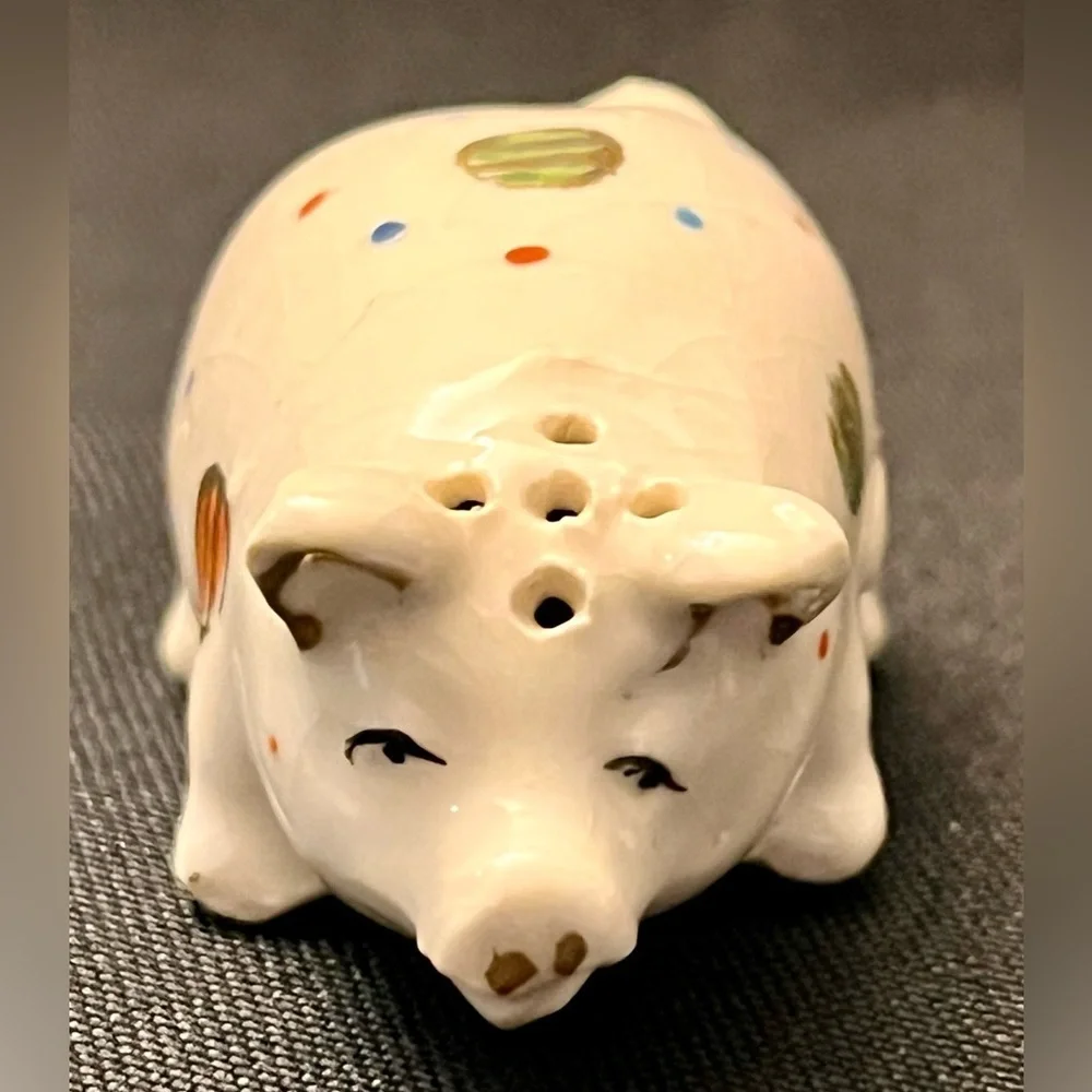 6pc Lot VTG Japan MCM Anthropomorphic Ceramic Pig Figurines Kitschy Whimsigoth